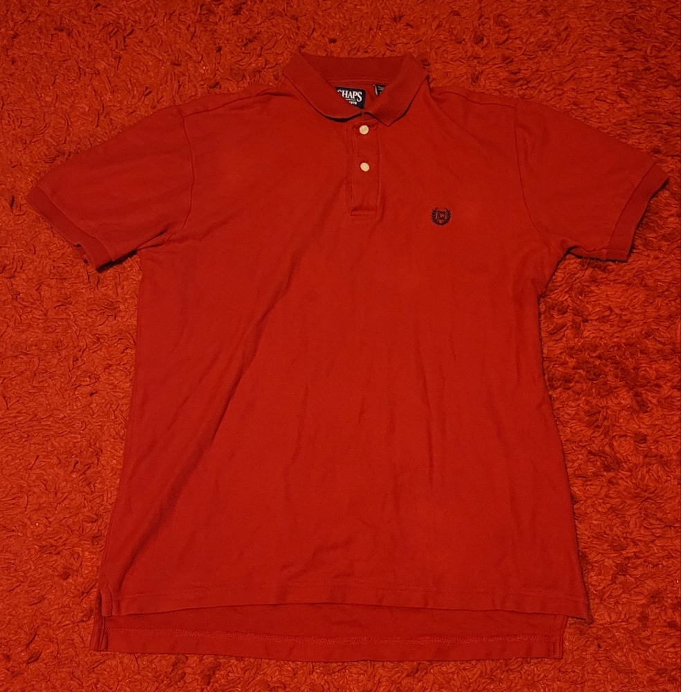 Red Chaps collar polo shirt men's size small